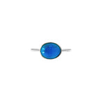 Handmade Oval Turquoise Ring | Oxidized 925 Sterling Silver Boho Jewelry