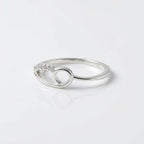 Sterling Silver CZ Infinity Loop Ring, Pavé Band, Dainty Boho Stacker Jewelry