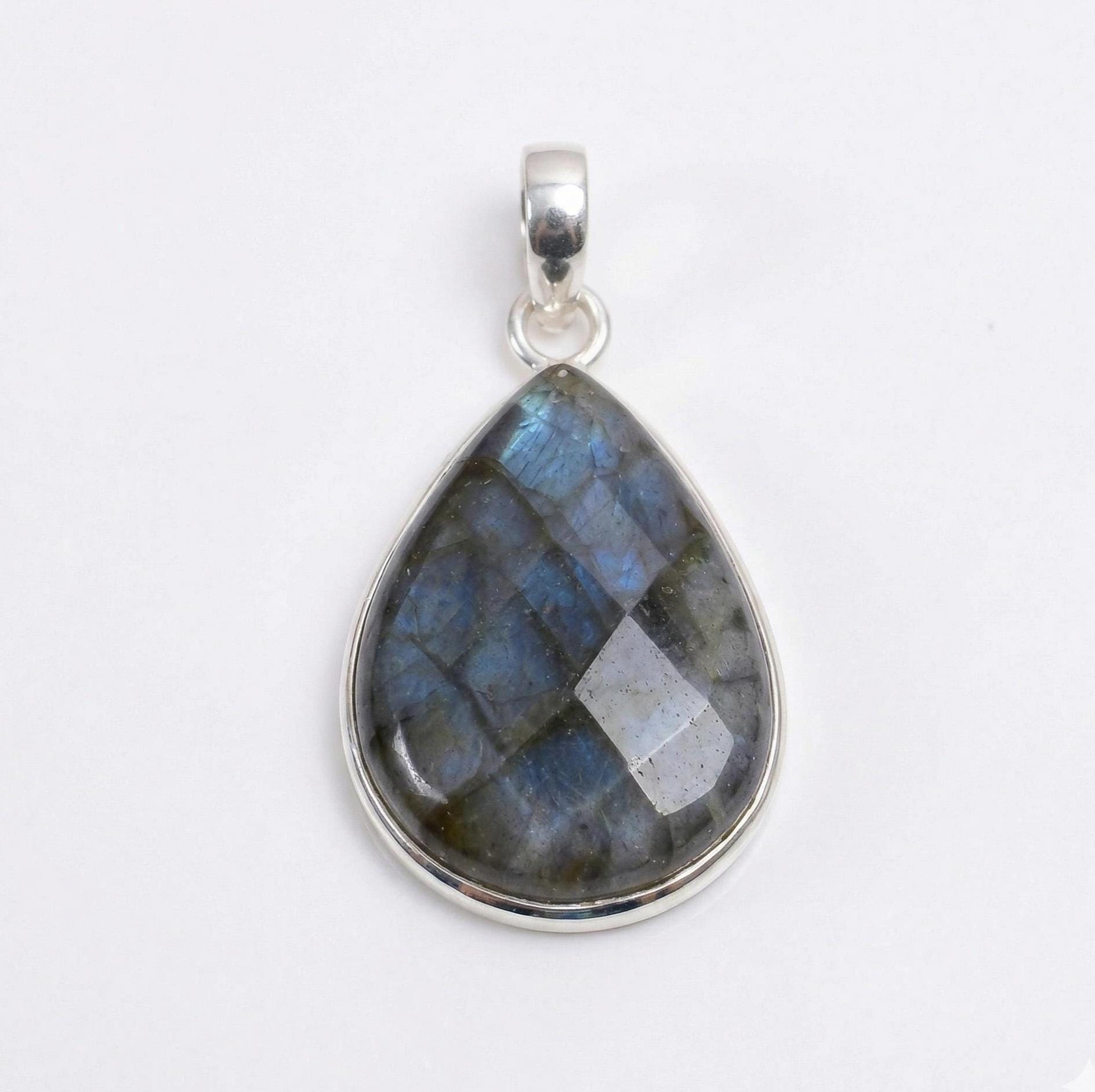 Labradorite Pendant: Sterling Silver Celestial Necklace